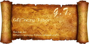 Gönczy Tibor névjegykártya